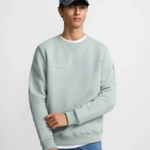 Sudadera bolsillo cremallera verde