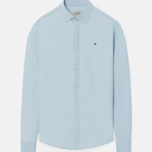 Camisa sport denim regular fit azul claro