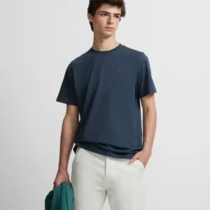 Camiseta silbon minilogo azul marino