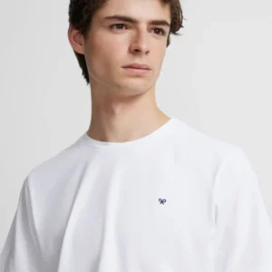 Camiseta silbon minilogo blanco