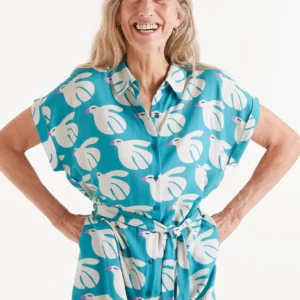 Vestido midi rayón LENZING™ ECOVERO™ estampado Dove