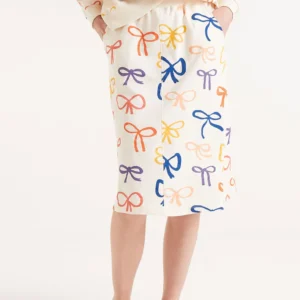 Falda midi estampado de lazos