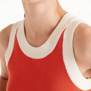 Top tirantes bicolor naranja