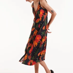 Vestido midi estampado floral Famara