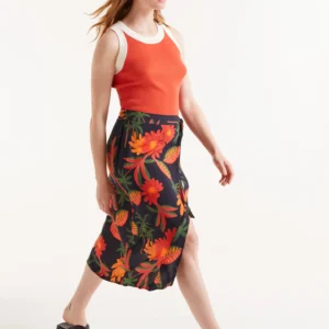 Falda midi estampado floral Famara